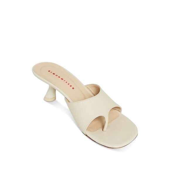 SIMON MILLER Womens Beige Padded Bill Round Toe Slip On Thong Sandals Shoes 37 - Picture 1 of 1